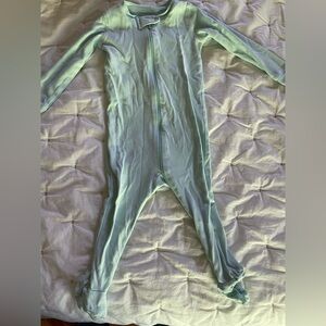 Aqua Primary zip onesie